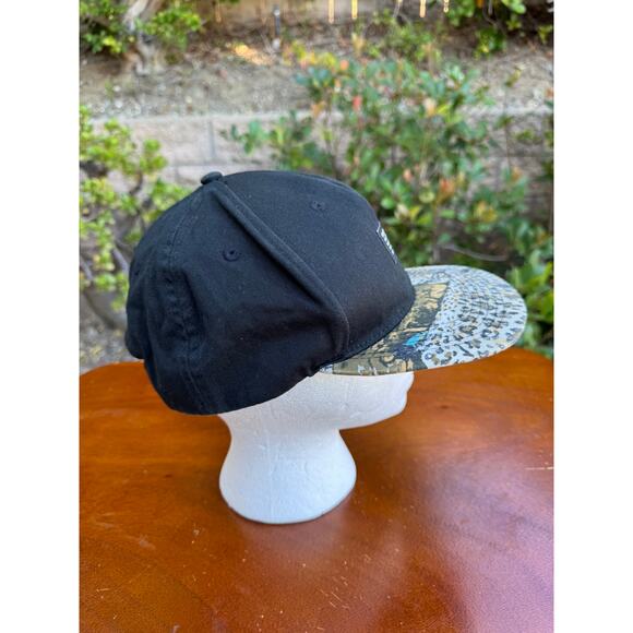 Stussy Capz MFG Worldwide Tribe Cheetah Print Bill Snapback Hat Black - Picture 6 of 10